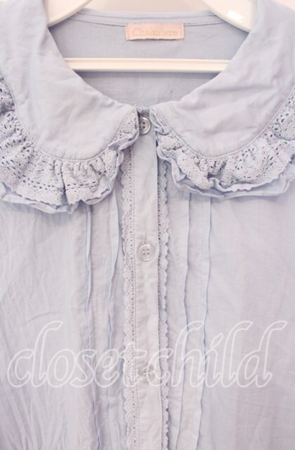 画像2: Chalmiere / クラシックコットンブラウス M サックス O-25-08-26-087-LO-BL-OW-ZT085 (2)