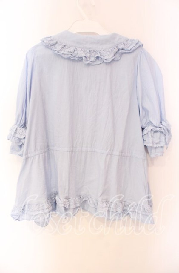 画像3: Chalmiere / クラシックコットンブラウス M サックス O-25-08-26-087-LO-BL-OW-ZT085 (3)