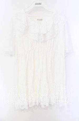 画像: axes femme / ボリュームフリルチュニック F シロ O-25-08-26-089-AX-TO-OW-OS