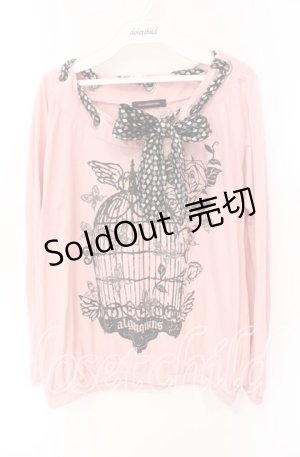 画像: ALGONQUINS / ケージptリボン通しプルオーバー F ピンク O-25-08-26-098-AL-TO-OW-OS