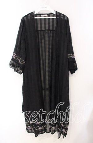 画像: axes femme / ミュルーズ刺繍シアーガウン M クロ O-25-08-26-010-AX-TO-YM-OS