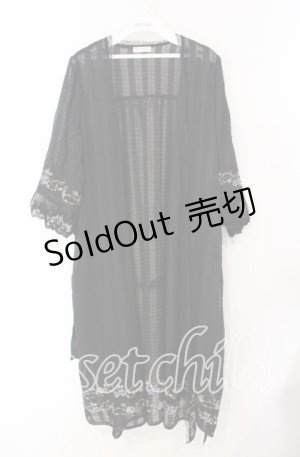 画像: axes femme / ミュルーズ刺繍シアーガウン M クロ O-25-08-26-010-AX-TO-YM-OS