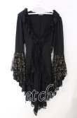 画像1: Qutie Frash / 姫袖レースカーデ  ブラック×ゴールド O-25-08-26-102-QU-OP-IG-OS (1)