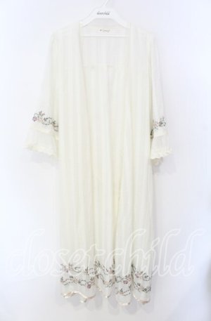 画像: axes femme / ミュルーズ刺繍シアーガウン M オフシロ O-25-08-26-011-AX-TO-YM-OS