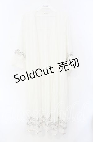 画像: axes femme / ミュルーズ刺繍シアーガウン M オフシロ O-25-08-26-011-AX-TO-YM-OS