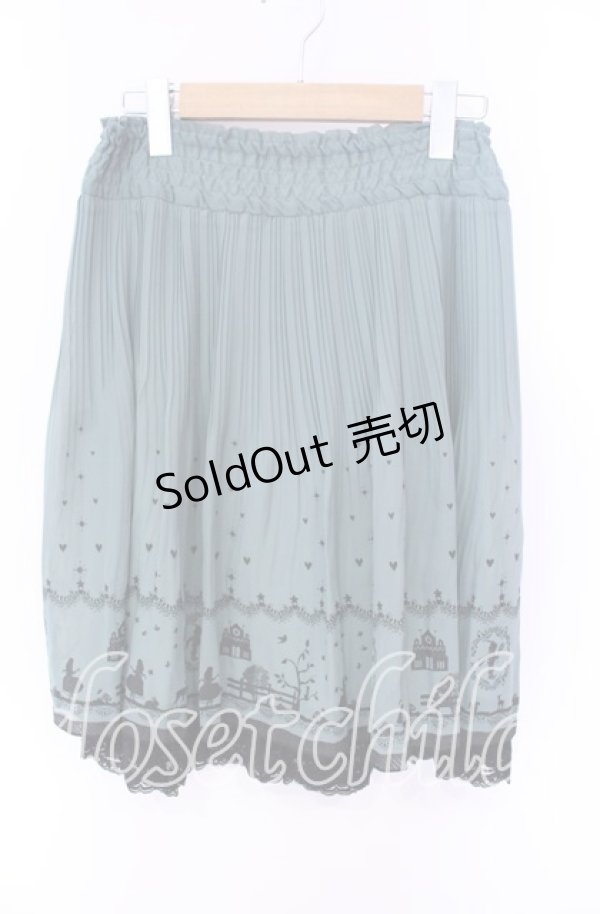 画像1: a.r.w / シルエットプリーツスカート  グリーン O-25-08-26-113-LO-SK-IG-ZT257 (1)