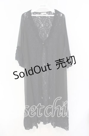 画像: axes femme / レース切り替えロングガウン M クロ O-25-08-26-012-AX-TO-YM-OS