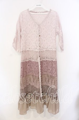 画像: axes femme / 総レースガウンワンピース M ピンクベージュ O-25-08-26-013-AX-OP-YM-OS