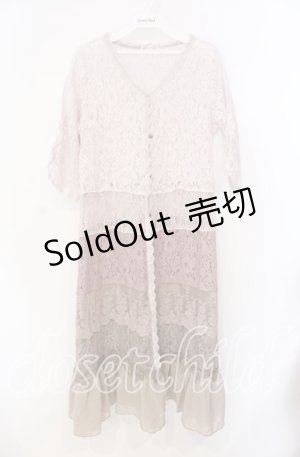 画像: axes femme / 総レースガウンワンピース M ピンクベージュ O-25-08-26-013-AX-OP-YM-ZT038