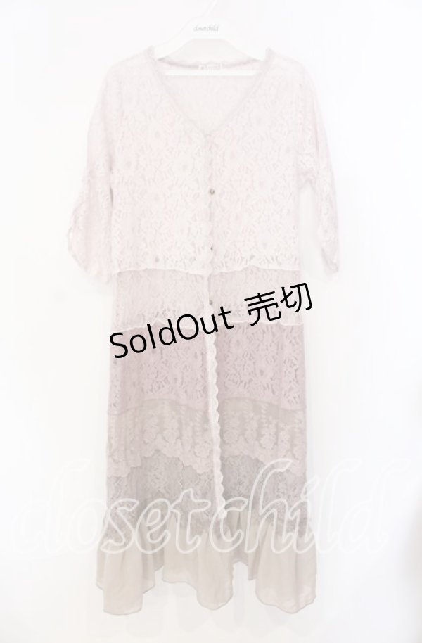 画像1: axes femme / 総レースガウンワンピース M ピンクベージュ O-25-08-26-013-AX-OP-YM-ZT038 (1)