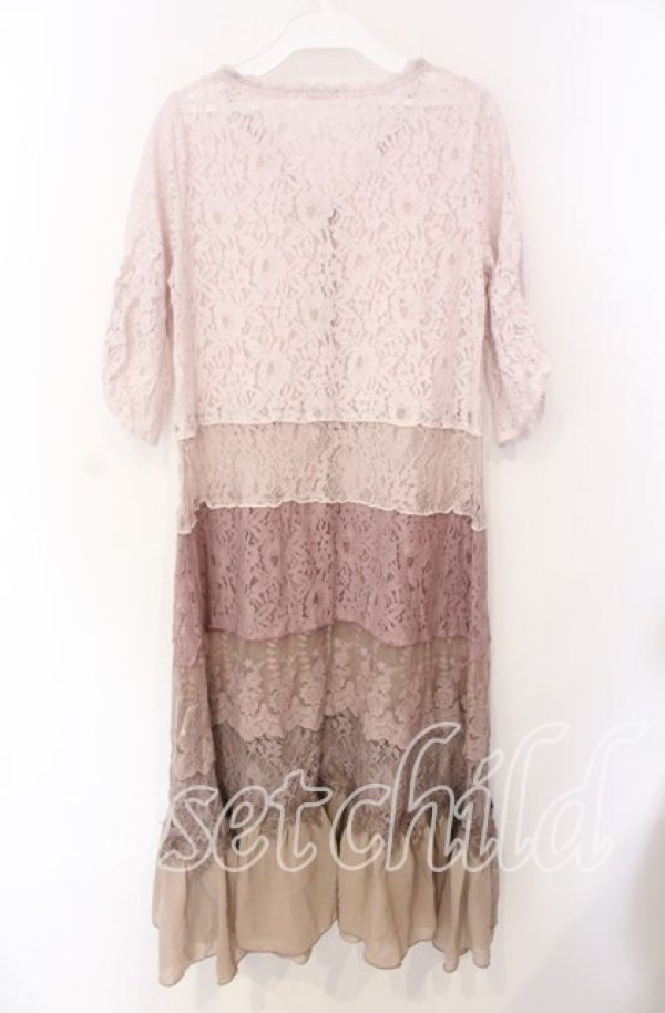 画像3: axes femme / 総レースガウンワンピース M ピンクベージュ O-25-08-26-013-AX-OP-YM-ZT038 (3)