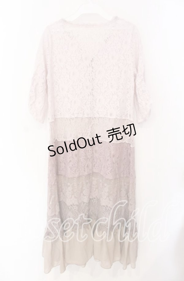 画像3: axes femme / 総レースガウンワンピース M ピンクベージュ O-25-08-26-013-AX-OP-YM-ZT038 (3)