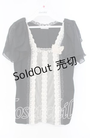 画像: axes femme / 袖リボン蝶レース付プルオーバー M クロ O-25-08-26-014-AX-TO-YM-OS