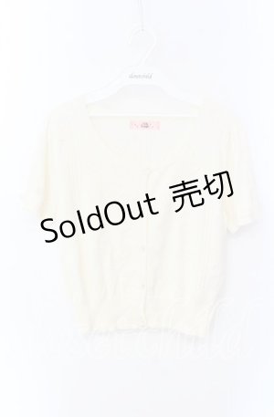 画像: Ank Rouge / ハートカット半袖カーディガン M オフシロ O-25-08-26-015-CA-TO-YM-OS