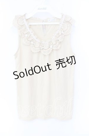 画像: axes femme / バラ付レース襟タンク M クリーム O-25-08-26-018-AX-TO-YM-OS