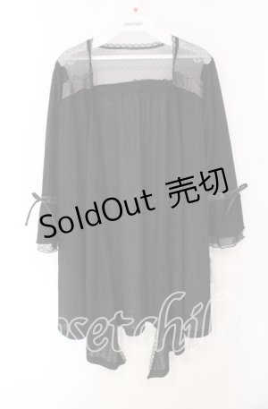 画像: axes femme / ヨーク透けトッパーカーディガン M クロ O-25-08-26-025-AX-TO-YM-OS