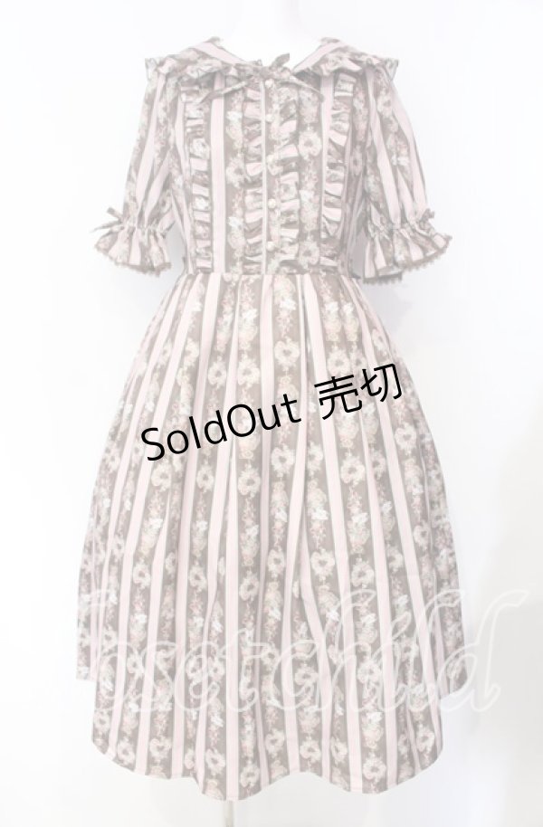 画像1: axes femme Kawaii / RosyBear柄ワンピース M チャ O-25-08-26-028-AX-OP-YM-ZT070 (1)