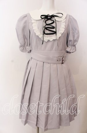 画像: Ank Rouge / レースヨーク丸襟プリーツワンピース M 公式展開色：ブルー（パープル系） O-25-08-27-055-CA-OP-OW-OS