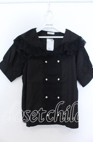 画像: axes femme / レトロ襟ブラウス M クロ O-25-08-27-064-AX-BL-OW-OS