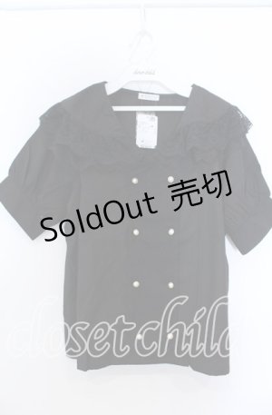 画像: axes femme / レトロ襟ブラウス M クロ O-25-08-27-064-AX-BL-OW-OS