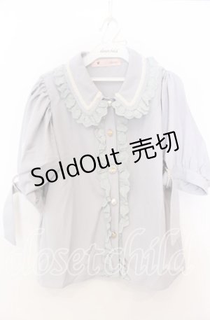 画像: Swankiss / ビジュー半袖ブラウス F ブルー O-25-08-27-067-CA-BL-OW-OS