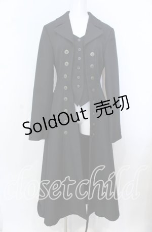 画像: ATELIER BOZ / ロングローランドジャケット  ブラック シェルボタン O-25-08-27-008-EL-CO-IG-OS