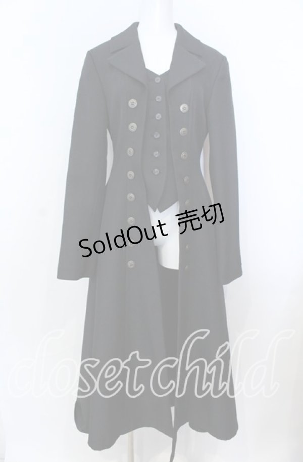 画像1: ATELIER BOZ / ロングローランドジャケット  ブラック シェルボタン O-25-08-27-008-EL-CO-IG-OS (1)