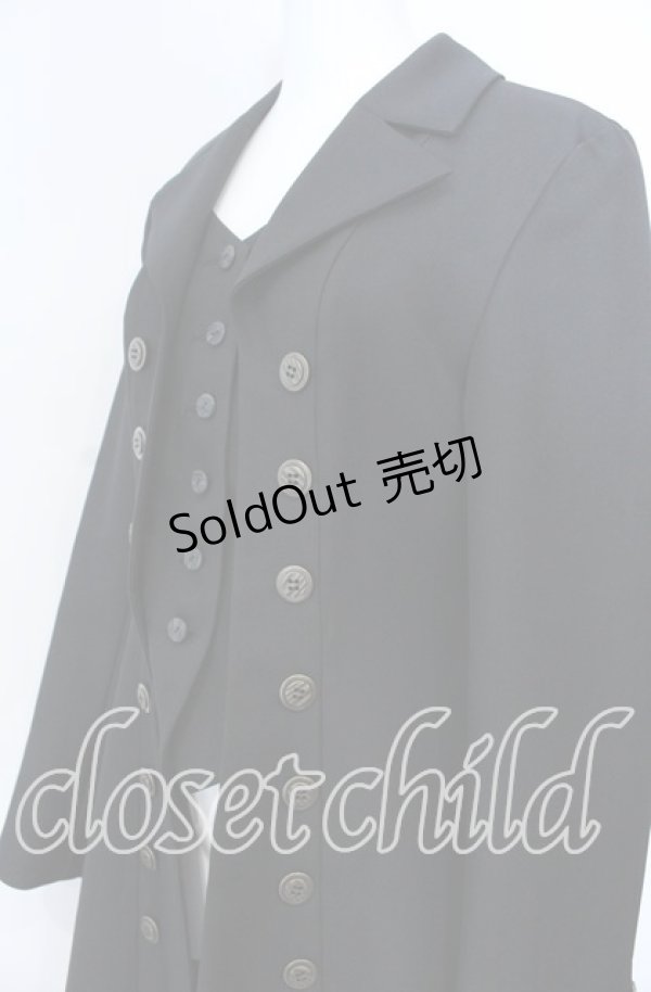 画像2: ATELIER BOZ / ロングローランドジャケット  ブラック シェルボタン O-25-08-27-008-EL-CO-IG-OS (2)