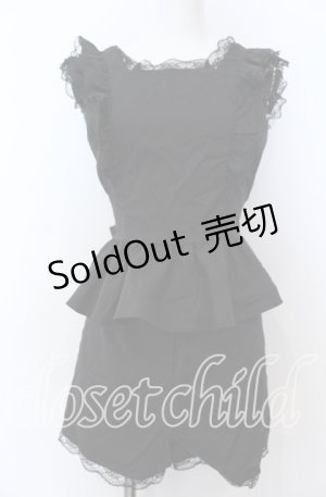 画像: evelyn / フリルセットアップ  クロ O-25-08-27-002-LO-OP-OW-OS