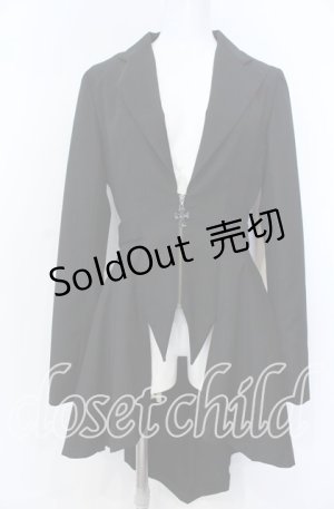 画像: BPN / シャドーストライプジップフィッシュテールジャケット M ブラック O-25-08-27-014-GO-JA-IG-OS