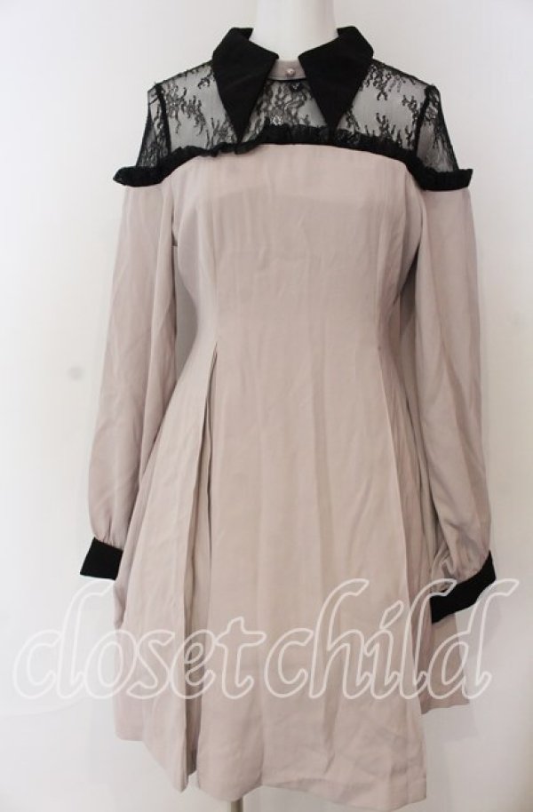 画像1: EATME / レースコンビフレアワンピース M ベージュ O-25-08-27-025-LO-OP-OW-ZT207 (1)