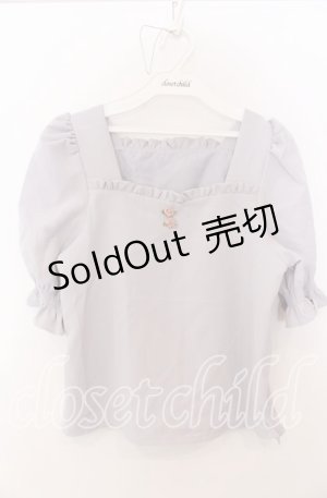 画像: evelyn / バラスクエアブラウス  ブルーグレー O-25-08-27-028-LO-BL-OW-ZT156