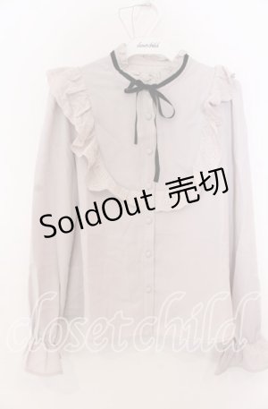 画像: evelyn / ネックリボンフリルトップス  ピンク O-25-08-27-030-LO-BL-OW-OS