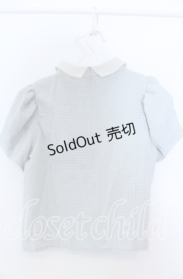 画像2: evelyn / ギャザースリーブブラウス  ブルーグレー O-25-08-27-031-LO-BL-OW-ZT091 (2)