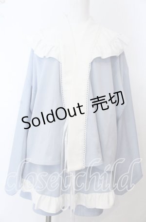 画像: DearMyLove / ヨークフリルジャージメイド浴衣 L サックス O-25-08-27-004-EL-OP-OW-OS