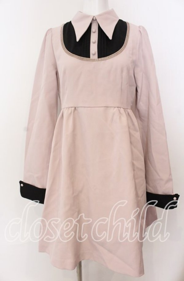 画像1: EAT ME / シャツレイヤードフレアワンピース M ピンク×クロ O-25-08-27-035-LO-OP-OW-ZT069 (1)