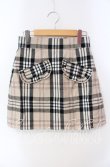 画像1: evelyn / 台形チェックミニスカート  ベージュ O-25-08-28-036-LO-SK-OW-ZT484 (1)