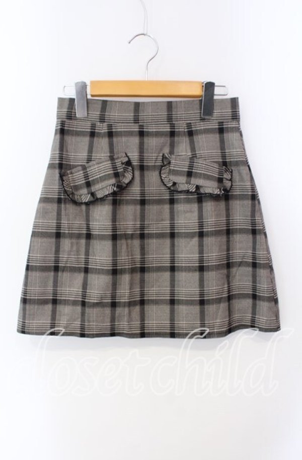 画像1: evelyn / ポケットチェックスカート  ブラウン O-25-08-28-038-LO-SK-OW-ZT372 (1)