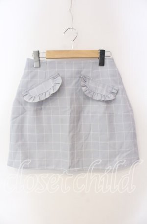 画像: evelyn / チェックミニスカート  サックス O-25-08-28-040-LO-SK-OW-OS