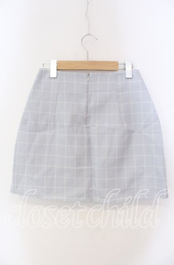 画像2: evelyn / チェックミニスカート  サックス O-25-08-28-040-LO-SK-OW-ZT055 (2)