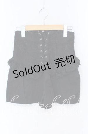 画像: mon lily / コルセット風ショートパンツ M クロ O-25-08-28-048-LO-PA-OW-OS
