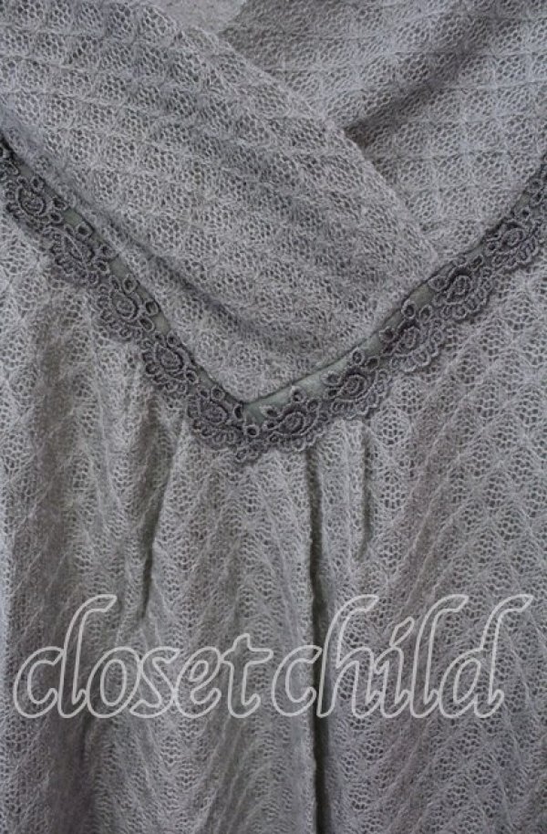 画像2: axes femme / レース配色透かし編みニット M グリーン O-25-08-28-1004-AX-TO-OW-ZT276 (2)