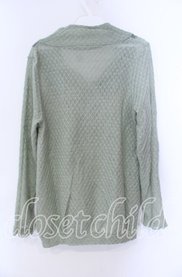 画像3: axes femme / レース配色透かし編みニット M グリーン O-25-08-28-1004-AX-TO-OW-ZT276 (3)