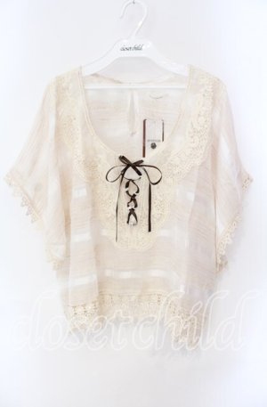 画像: axes femme / モチーフレースドルマンブラウス M キナリ O-25-08-28-1041-AX-TO-OW-OS