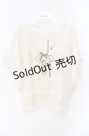 画像: axes femme / モチーフレースドルマンブラウス M キナリ O-25-08-28-1041-AX-TO-OW-OS