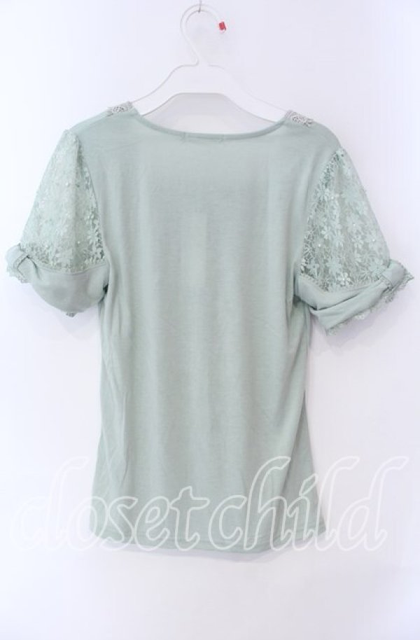 画像3: axes femme / 袖リボンインナープルオーバー M グリーン O-25-08-28-1044-AX-TO-OW-ZT010 (3)