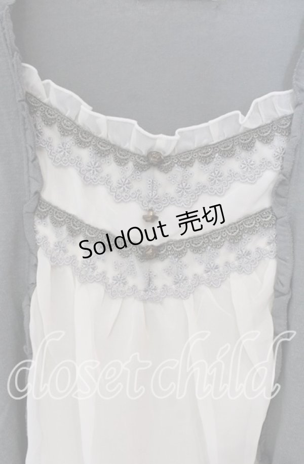 画像2: axes femme / シフォン切替プルオーバー M グリーン×キナリ O-25-08-28-1008-AX-TO-OW-OS (2)