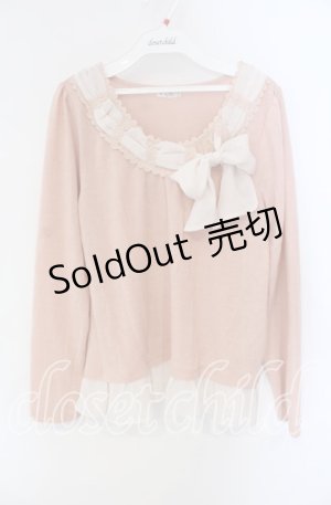 画像: axes femme / リボン通しニットソー M ピンク O-25-08-28-1009-AX-TO-OW-OS