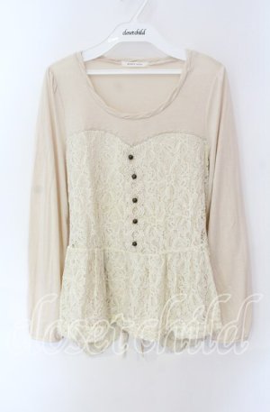画像: axes femme / レースビスチェ重ね着風プルオーバー M キナリ O-25-08-28-1014-AX-TO-OW-OS