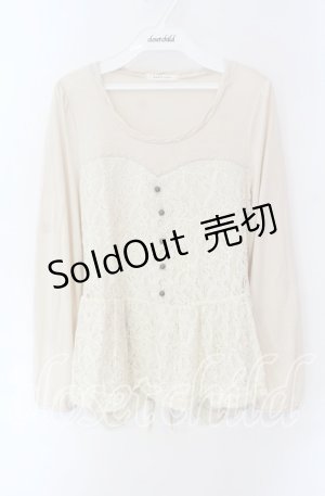 画像: axes femme / レースビスチェ重ね着風プルオーバー M キナリ O-25-08-28-1014-AX-TO-OW-OS